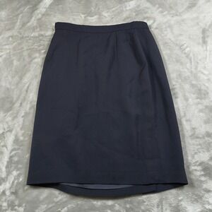 Vintage Giorgio Armani Pencil Skirt Womens 40 US 6 Blue Le Collezioni Wool Blend